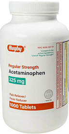 Acetaminophen 325mg Tablets 1000-Count Rugby