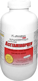 Acetaminophen 500mg Caplets 1,000 Count PlusPharma