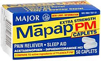 Mapap PM Caplets 50-Count Major Pharm