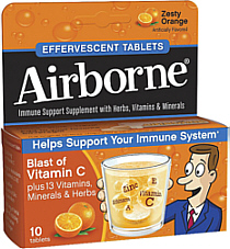Airborne Effervescent Tabs Zesty Orange 10s
