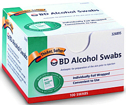 BD Alcohol Swabs, 100-Pads