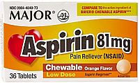 Chewable "Baby" Low Dose Aspirin 81mg 36-Count