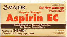 Aspirin 5gr Enteric Coated Tablets 100-Count Major Pharm