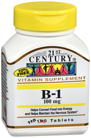 Vitamin B-1 100mg Tablets 110-Count 21st Century