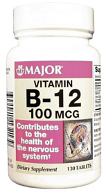Vitamin B-12 100mcg Tablets 100-Count Major