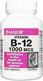 Vitamin B-12 1,000mcg Tablets 130-Count Major