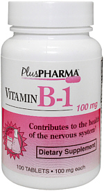 Vitamin B-1 100mg Tablets 100-Count Plus Pharma