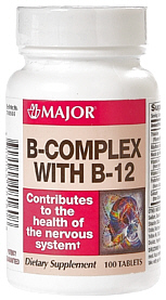 B-Complex with B-12 Tablets 100-Count Major