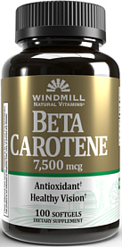 Beta-Carotene 25,000 IU Softgels 100-Count Windmill