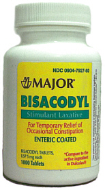 Bisacodyl 5mg Tablets 1000-Count Major Pharm