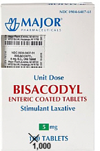 Bisacodyl 5mg Tablets Major Unit Dose 1000-Count