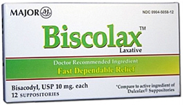 Bisacodyl 10mg Suppositories 12-Count Major Pharm