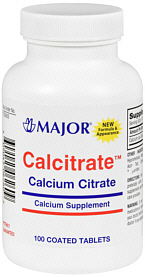 Calcitrate Tablets 100-Count Major