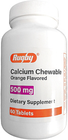 Calcium 500mg Chewables with D 60-Count Rugby