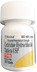 Cetirizine 10mg Tablets 100-Count Rising Pharma