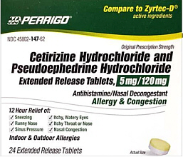 Cetirizine HCl & PSE HCl Tablets 24-Count
