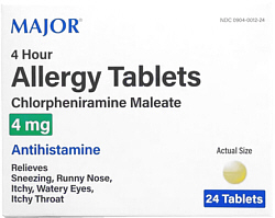 Chlorpheniramine Allergy 4mg Tablets Major Pharm