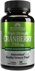 Cranberry Fruit 750mg Capsules 30 Count Windmill