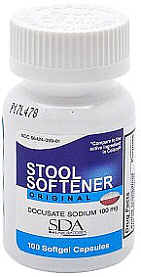 Stool Softener 100mg SoftGel Capsules 100-Count SDA Labs