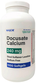 Docusate Calcium 240mg Capsules 1000-Count Major