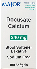 Docusate Calcium 240mg Softgels 100-Count Major Pharm