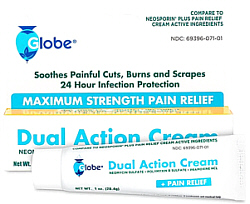 Dual Action, Triple Antibiotic Plus Cream 1oz Globe