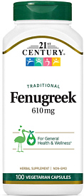 Fenugreek 610mg Capsules 100-Count 21st Century