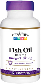 Fish Oil 1000mg Softgels 120-Count 21st Century