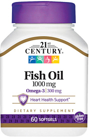 Fish Oil 1000mg Softgels 60-Count 21st Century