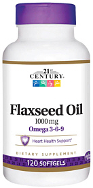 Flaxseed Oil 1000mg Softgels 120-Count 21st Century