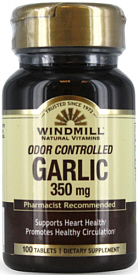 Garlic 350mg Tablets Odor Controlled 100-Count Windmill