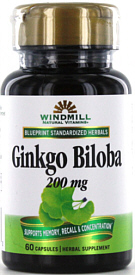 Ginkgo Biloba 200mg Capsules 60-Count Windmill