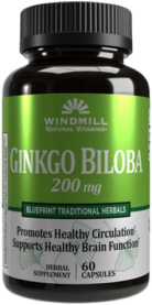 Ginkgo Biloba 200mg Capsules 60-Count Windmill