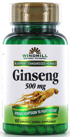 Ginseng 500mg Extract 60 Caplets Windmill