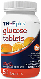 Glucose Tablets, True Plus, 50 Tablets, Orange