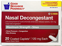 Pseudoephedrine HCl 12 Hour Tablets 20-Count