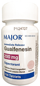 Guaifenesin 200mg Immediate  Release Tablets 100-Count Major