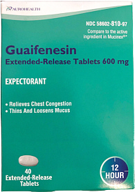 Guaifenesin 600mg Extended Release 60-Count Aurohealth