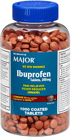 Ibuprofen 200mg Tablets 1,000-Count Major Pharm