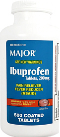Ibuprofen 200mg Tablets 500-Count Major Pharm