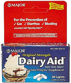 Dairy Aid Caplets Major 60-Count