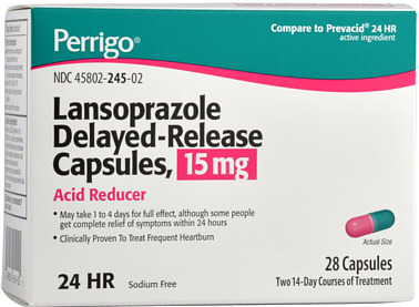 Lansoprazole 15mg 24 Hour Capsules Perrigo