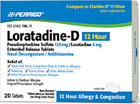 Loratadine-D 12 Hour Tablets 20-Count