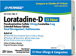 Loratadine-D 12 Hour Tablets 20-Count Perrigo