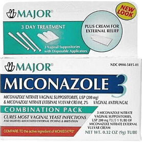 Miconazole 3 Combination Pack Major