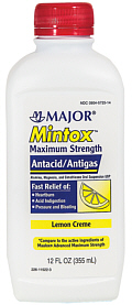 Mintox Maximum Strength Liquid Lemon Creme Flavor Major 12oz
