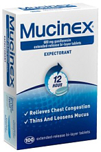 Mucinex 600mg ER Tablets 100-Count