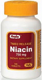 Niacin 750mg Time-Release 100 Tablets Rugby