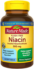 Niacin Flush-Free 500mg 60 Softgels NatureMade