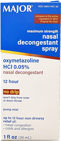 Oxymetazoline HCl 0.05% 12-Hour Nasal Spray, 1oz, Major Pharma
